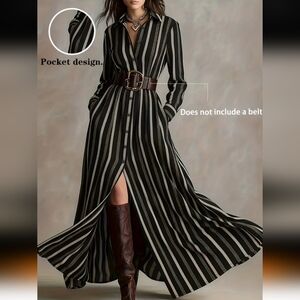 3/$30 Striped Black and White Maxi Dress